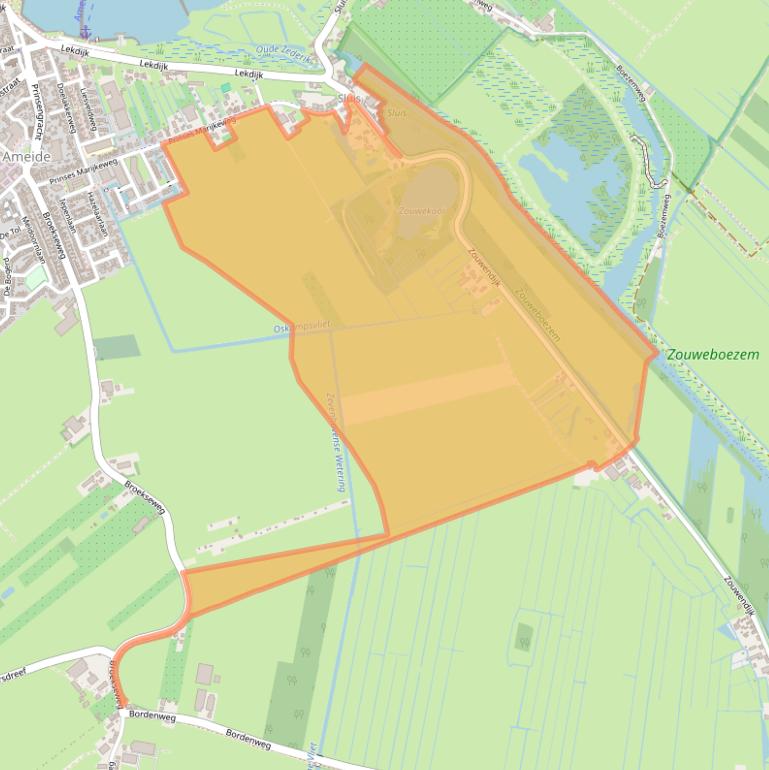 Kaart van postcodegebied 4233CH.