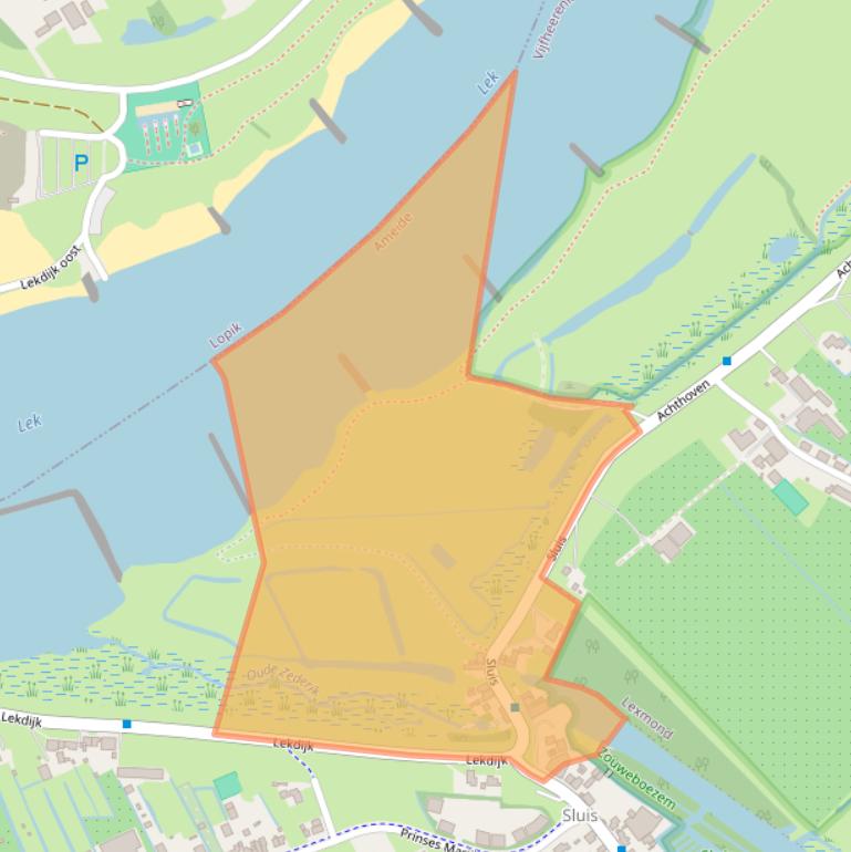 Kaart van postcodegebied 4233CK.