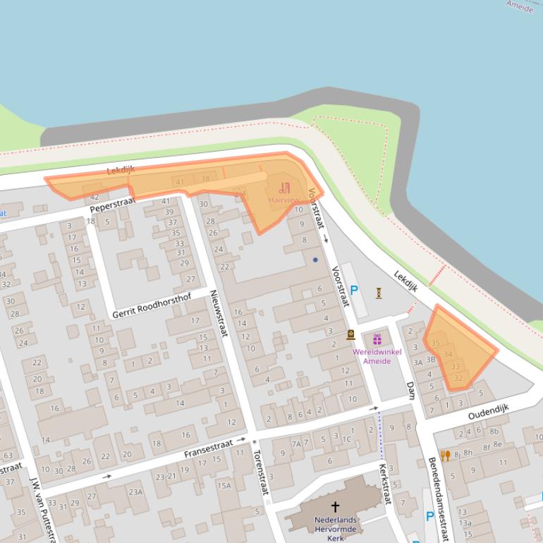 Kaart van postcodegebied 4233CM.