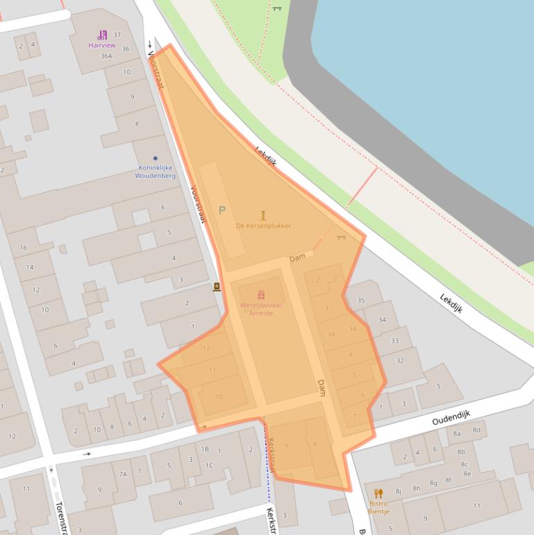 Kaart van postcodegebied 4233EB.