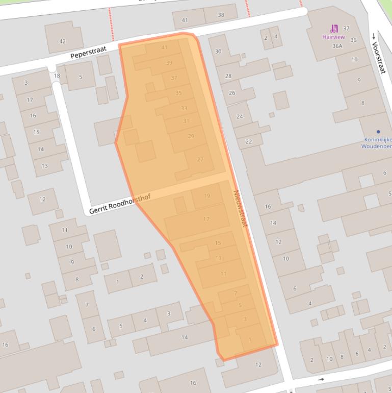 Kaart van postcodegebied 4233EE.