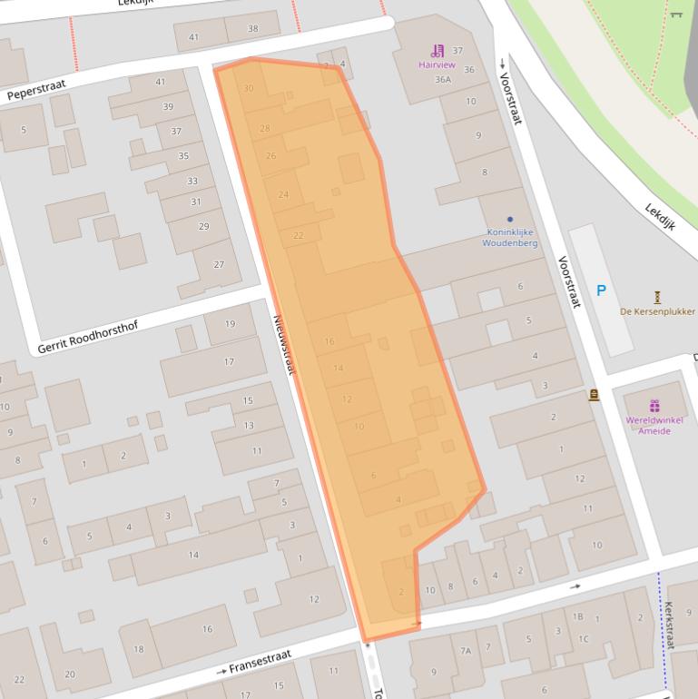 Kaart van postcodegebied 4233EG.