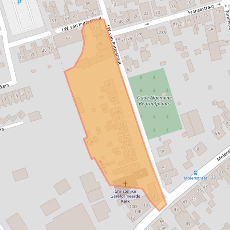 Kaart van postcodegebied 4233EJ.