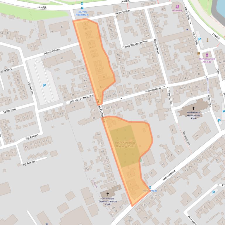 Kaart van postcodegebied 4233EL.