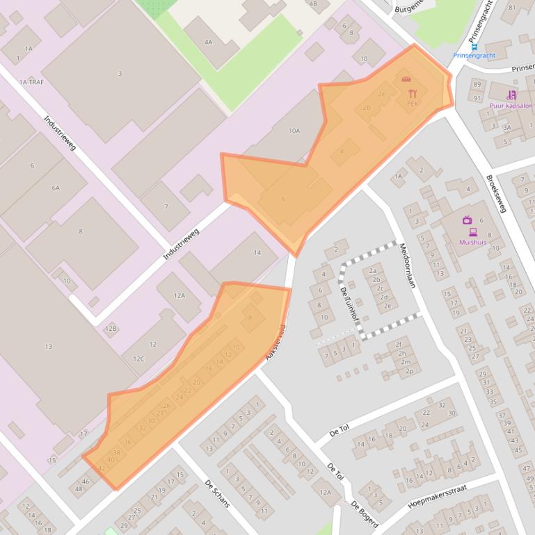 Kaart van postcodegebied 4233GC.