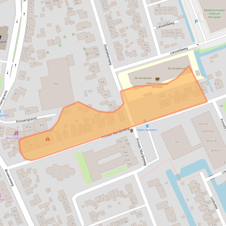 Kaart van postcodegebied 4233HJ.