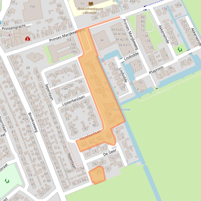 Kaart van postcodegebied 4233HN.