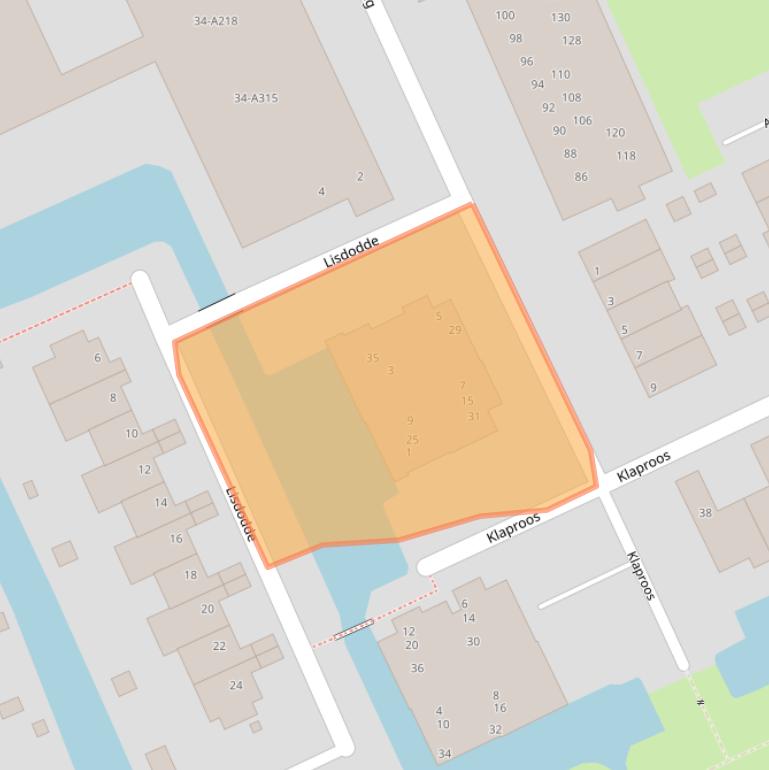 Kaart van postcodegebied 4233JB.