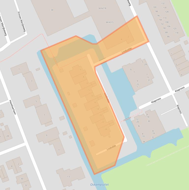 Kaart van postcodegebied 4233JC.