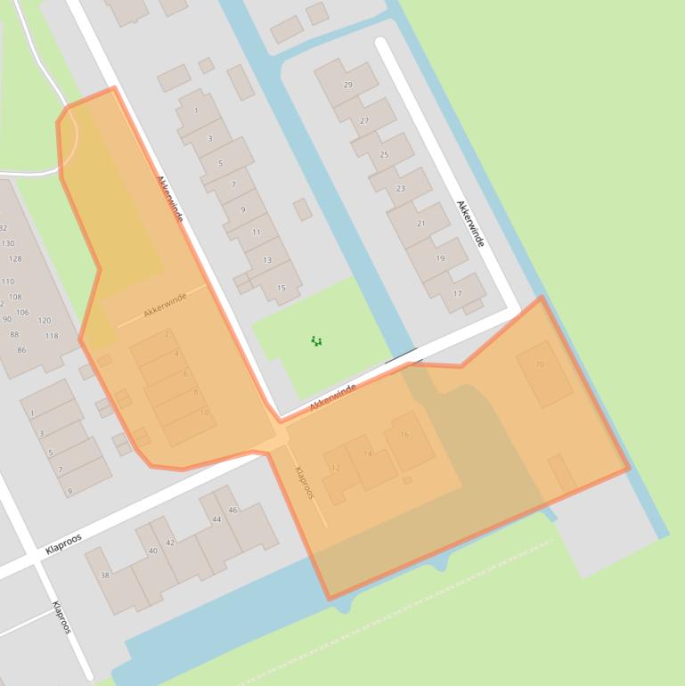 Kaart van postcodegebied 4233JE.