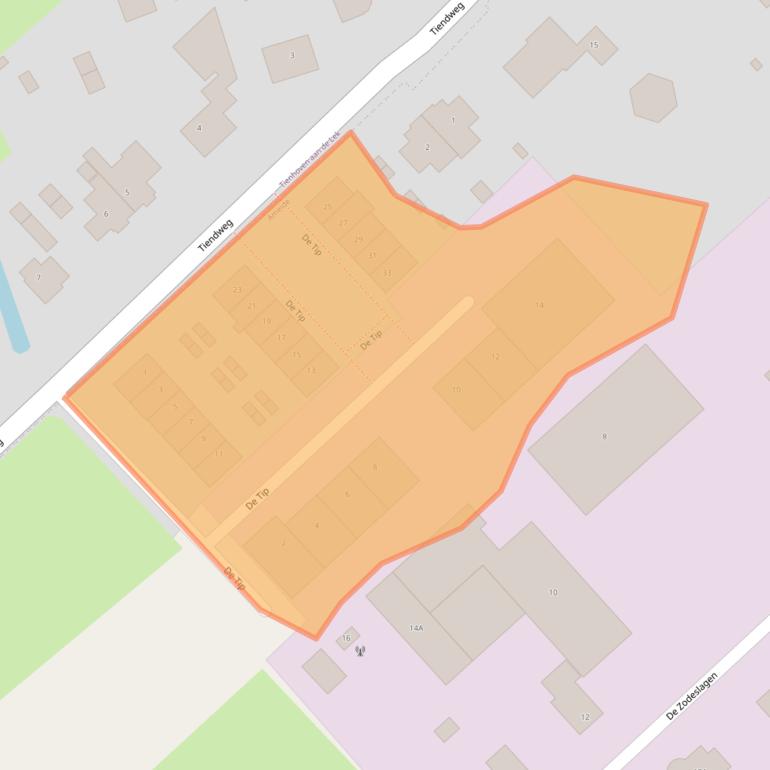 Kaart van postcodegebied 4233VZ.