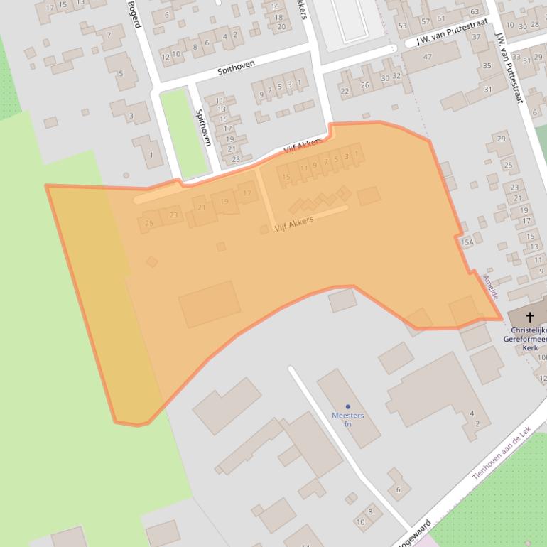 Kaart van postcodegebied 4235AJ.