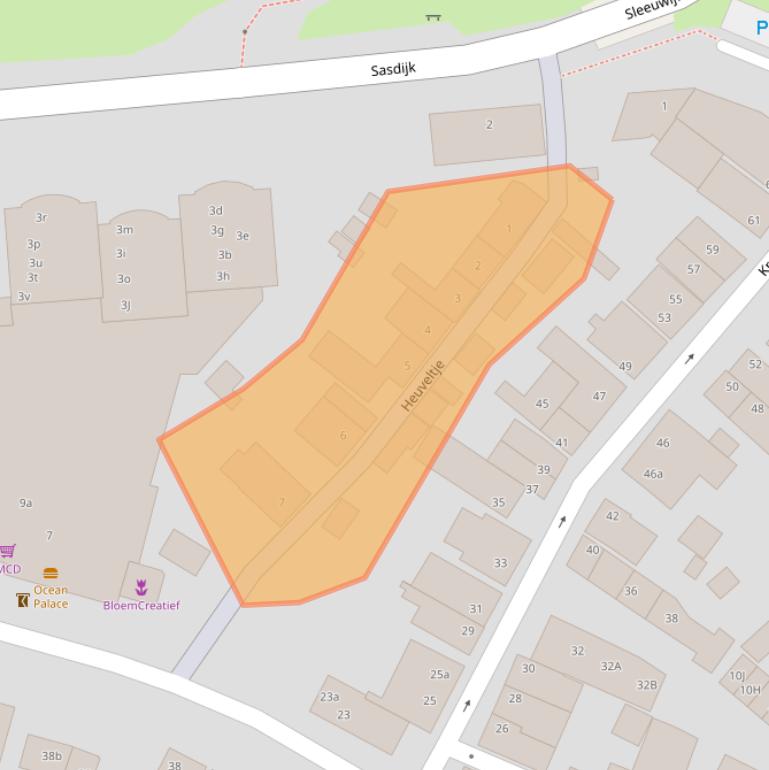 Kaart van postcodegebied 4251AE.