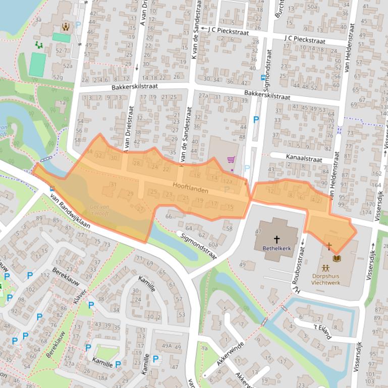 Kaart van postcodegebied 4251BE.