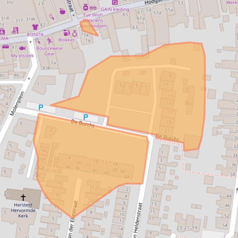 Kaart van postcodegebied 4251BL.