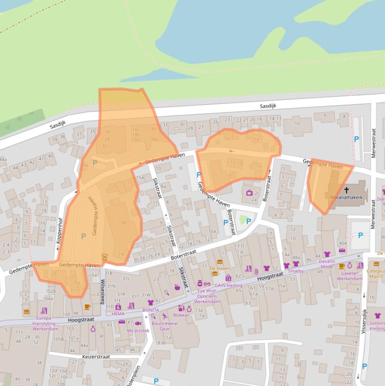 Kaart van postcodegebied 4251CA.