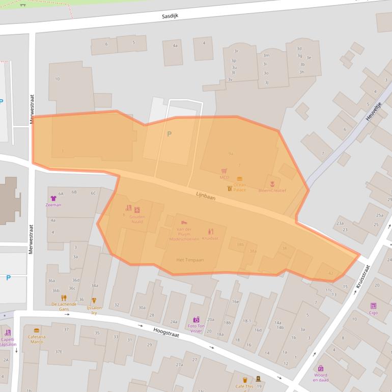 Kaart van postcodegebied 4251CS.