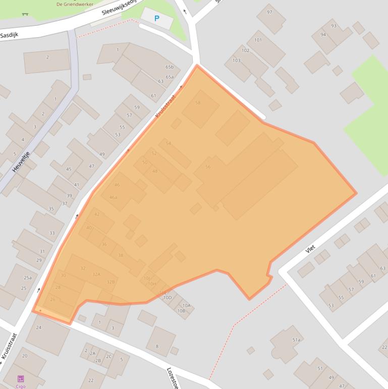 Kaart van postcodegebied 4251CX.