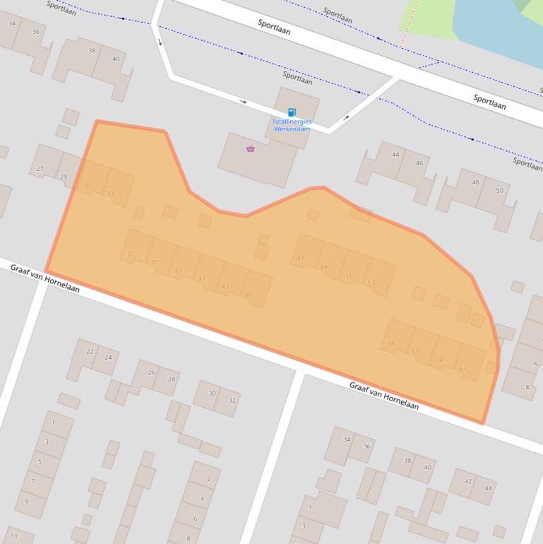 Kaart van postcodegebied 4251GJ.