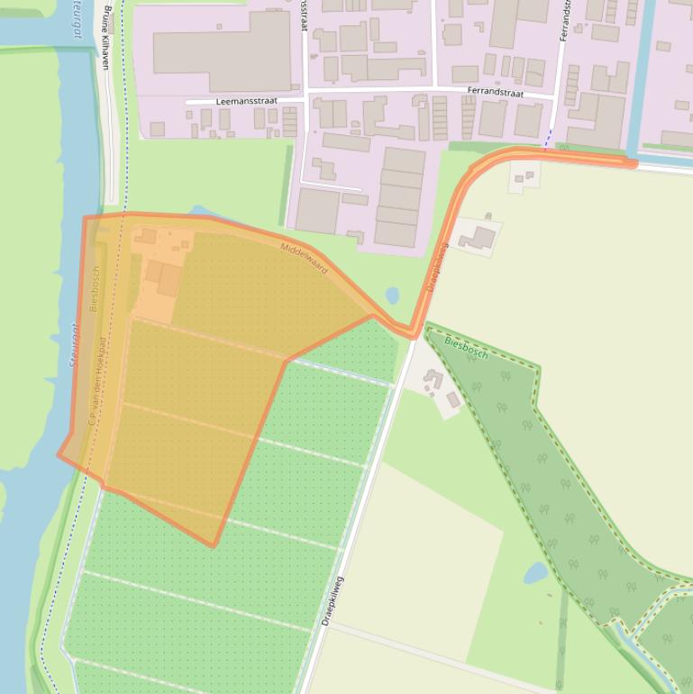 Kaart van postcodegebied 4251PJ.