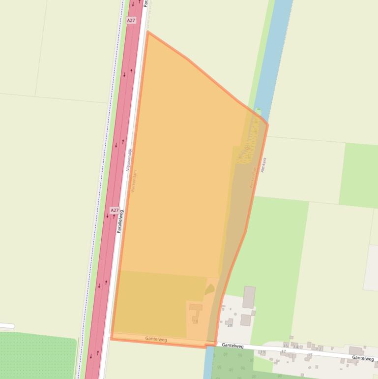 Kaart van postcodegebied 4251PZ.