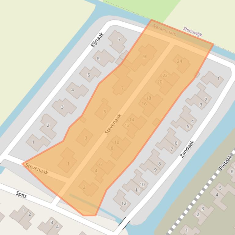 Kaart van postcodegebied 4251RC.