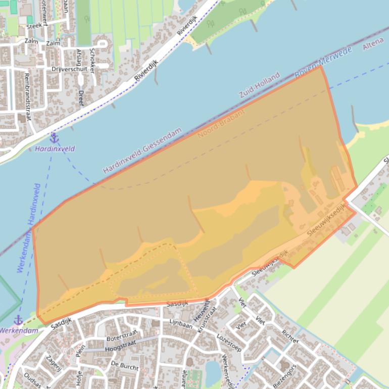 Kaart van postcodegebied 4251XB.