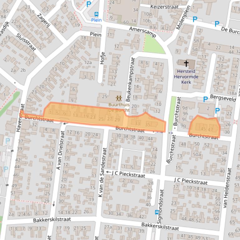 Kaart van postcodegebied 4251ZC.