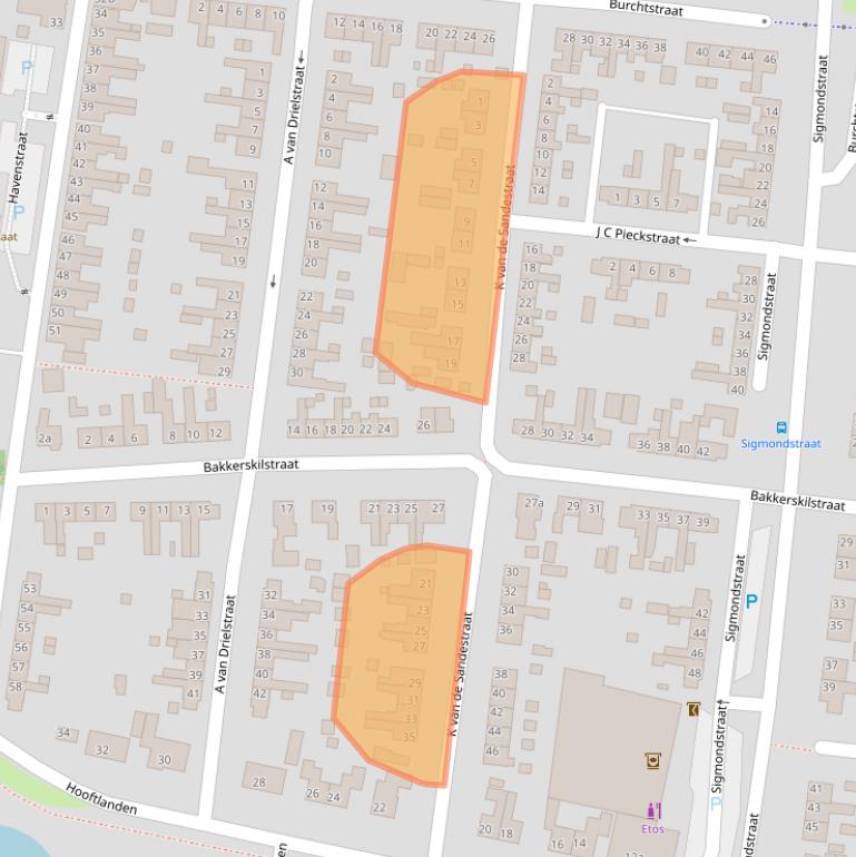 Kaart van postcodegebied 4251ZN.