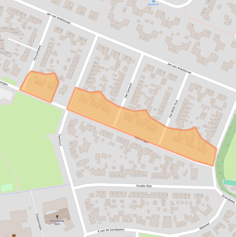 Kaart van postcodegebied 4254CJ.