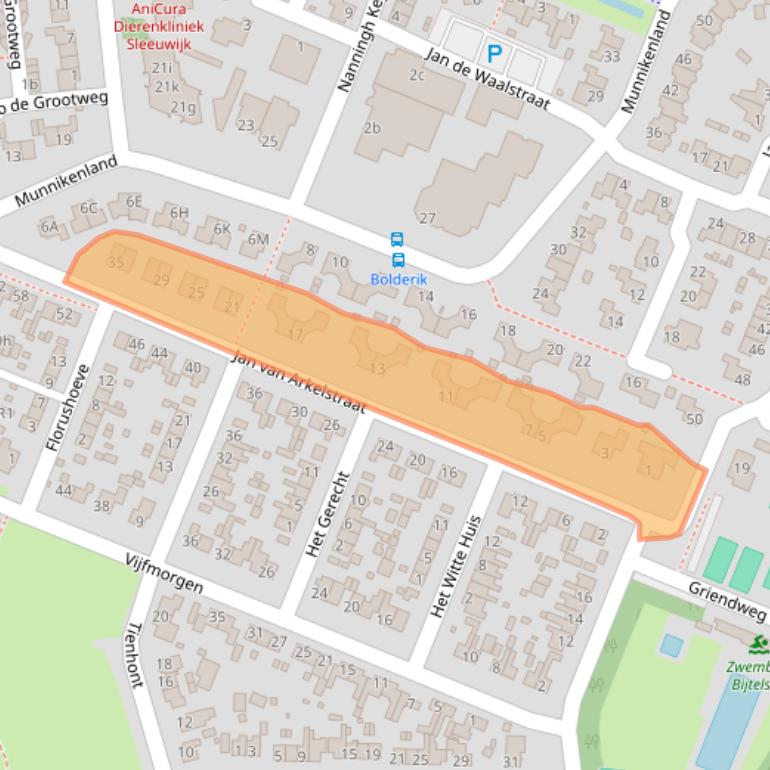 Kaart van postcodegebied 4254CW.