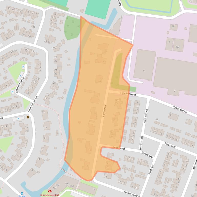 Kaart van postcodegebied 4255HT.