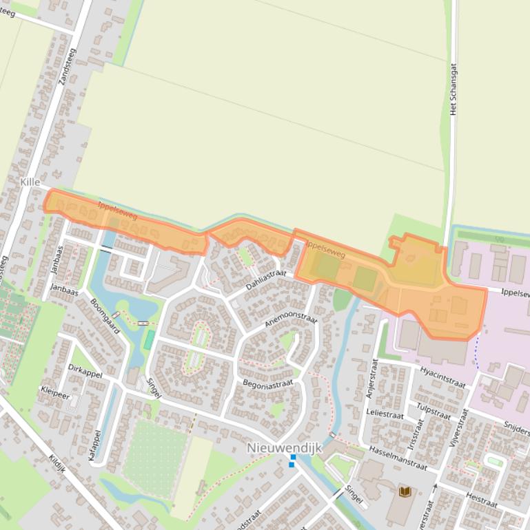 Kaart van postcodegebied 4255HZ.