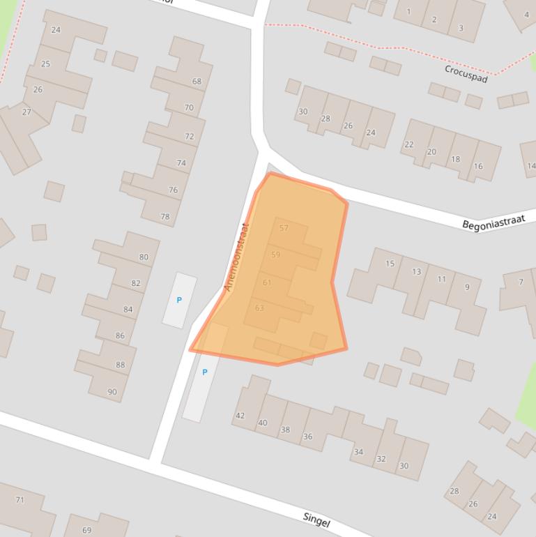 Kaart van postcodegebied 4255JE.