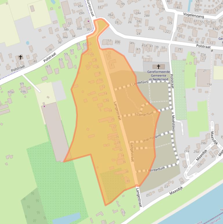 Kaart van postcodegebied 4261AB.