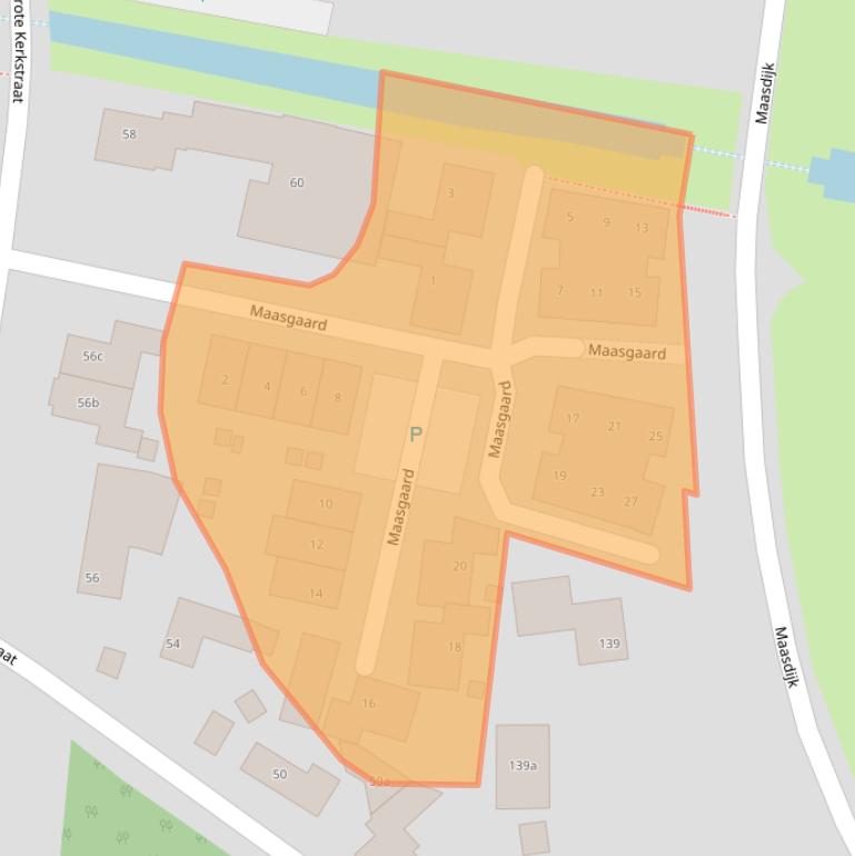 Kaart van postcodegebied 4261AZ.