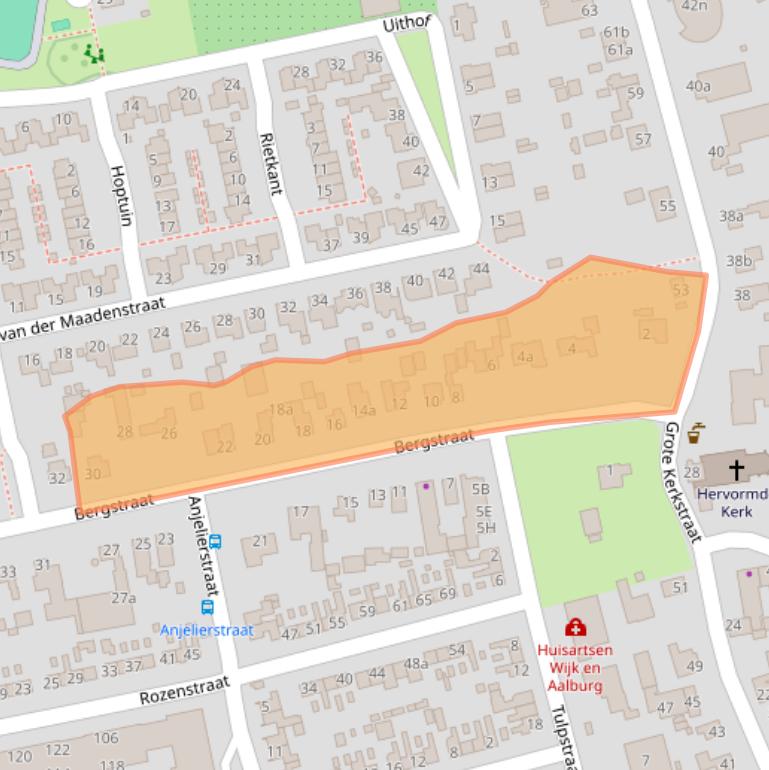 Kaart van postcodegebied 4261BX.