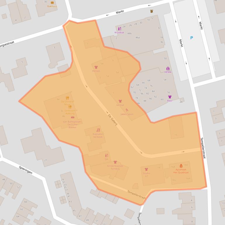 Kaart van postcodegebied 4261DG.