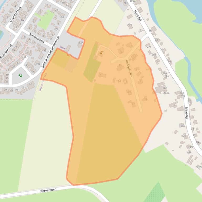 Kaart van postcodegebied 4261EA.