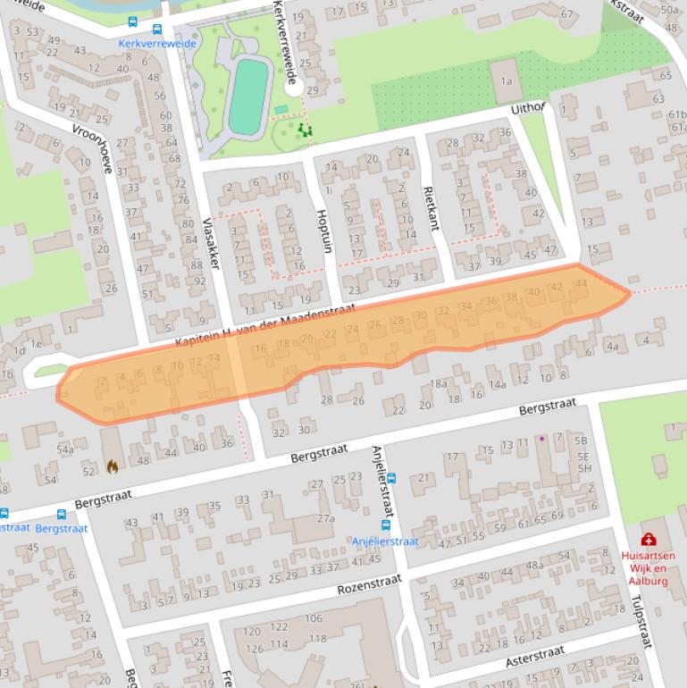 Kaart van postcodegebied 4261LB.