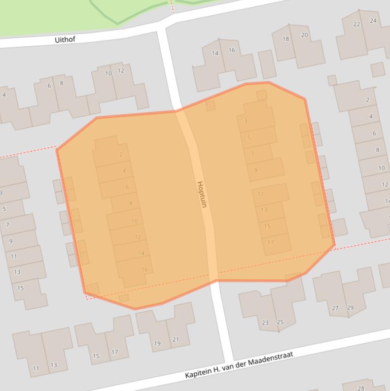 Kaart van postcodegebied 4261LS.