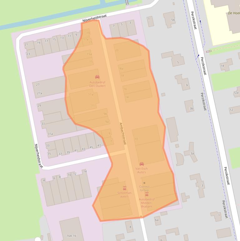 Kaart van postcodegebied 4261TJ.