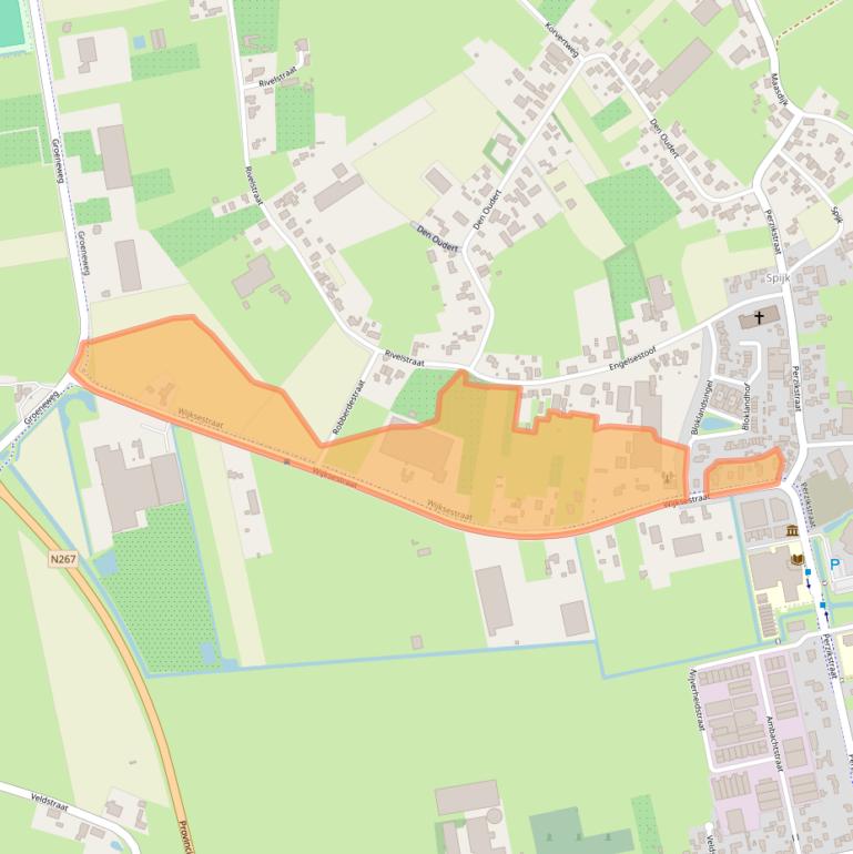 Kaart van postcodegebied 4261TT.