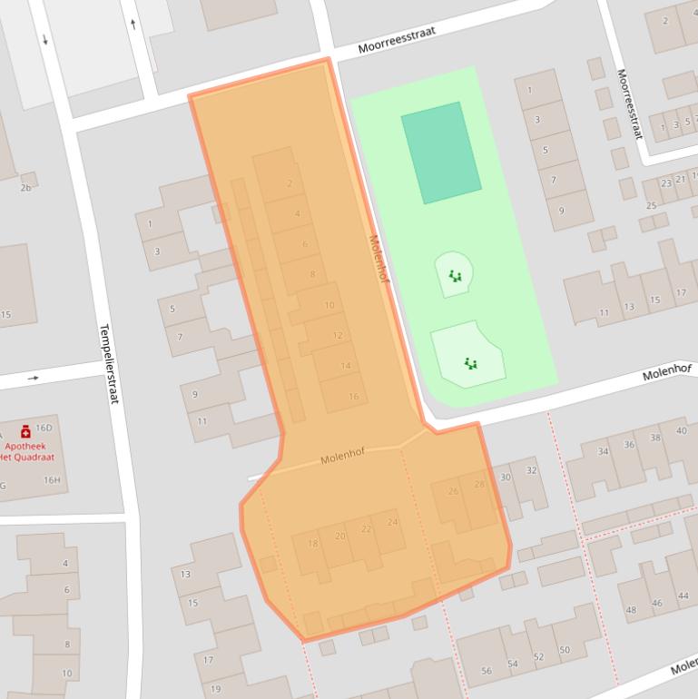 Kaart van postcodegebied 4261XD.