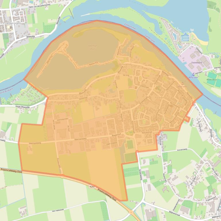 Kaart van postcodegebied 4264.