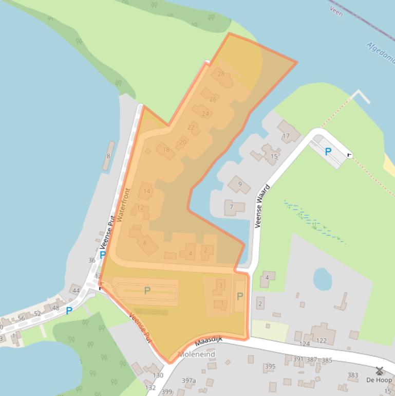 Kaart van postcodegebied 4264AA.