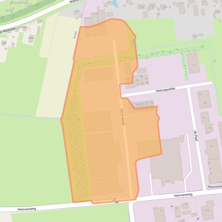 Kaart van postcodegebied 4264KM.