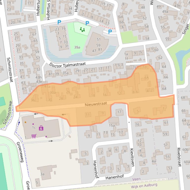 Kaart van postcodegebied 4264RE.