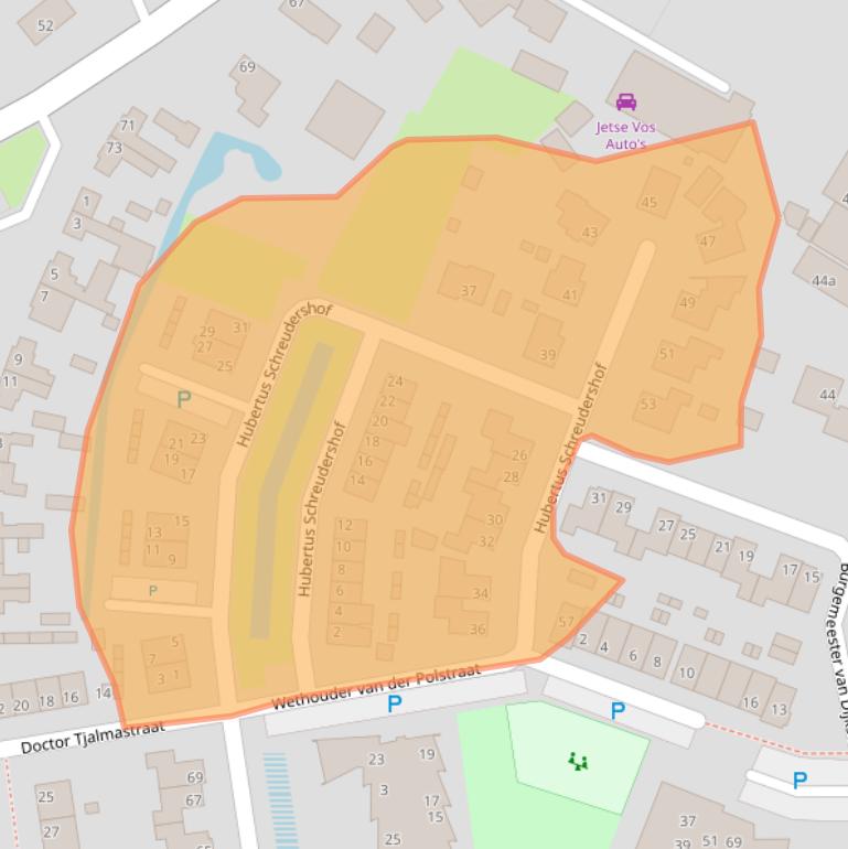 Kaart van postcodegebied 4264RG.