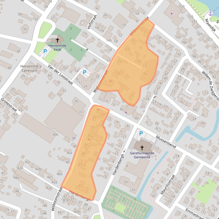 Kaart van postcodegebied 4264RT.